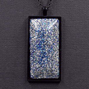 Aluminum with Blue Glitter Orgonite Pendant